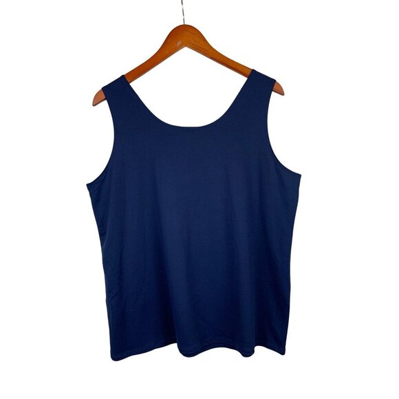 Chicos Navy Blue Sleeveless Tank Top Size 3 Polyester Blend Womens - Picture 2 of 3